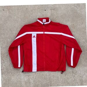 Adidas Red white Denmark‎ full zip Windbreaker men's medium vintage soccer